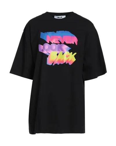 Msgm Woman T-shirt Black Size L Cotton