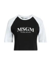Msgm Woman T-shirt Black Size L Cotton