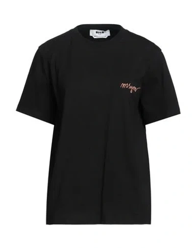 Msgm Woman T-shirt Black Size L Cotton