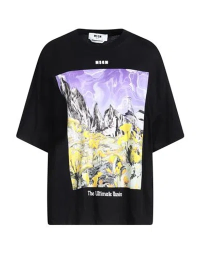 Msgm Woman T-shirt Black Size L Cotton