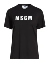 Msgm Woman T-shirt Black Size M Cotton In Black