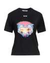 Msgm Black Crewneck T-shirt In Black