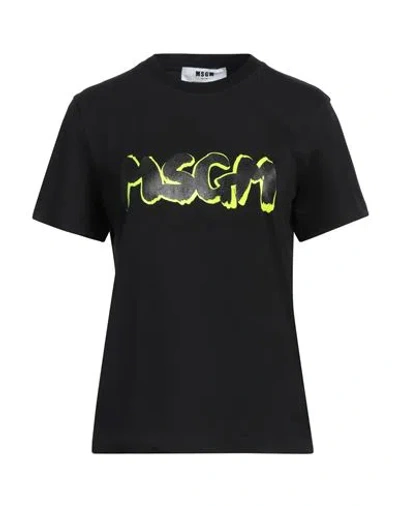 Msgm Woman T-shirt Black Size S Cotton