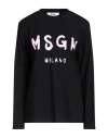 Msgm Woman T-shirt Black Size S Cotton