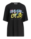Msgm Text-print Cotton T-shirt In Black