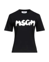 Msgm Woman T-shirt Black Size Xl Cotton