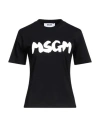 Msgm Graffiti Logo-print T-shirt In Black