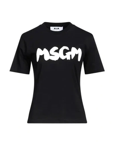 Msgm Woman T-shirt Black Size Xl Cotton