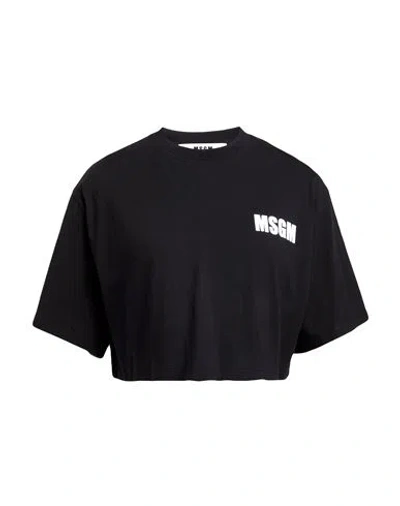 Msgm Woman T-shirt Black Size Xs Cotton