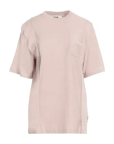 Msgm Woman T-shirt Blush Size Xxs Organic Cotton In Pink