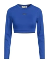 Msgm Woman T-shirt Bright Blue Size M Polyamide, Elastane In Blue