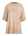 Msgm Woman T-shirt Camel Size L Cotton