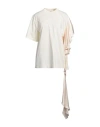 Msgm Woman T-shirt Cream Size L Cotton, Viscose In White