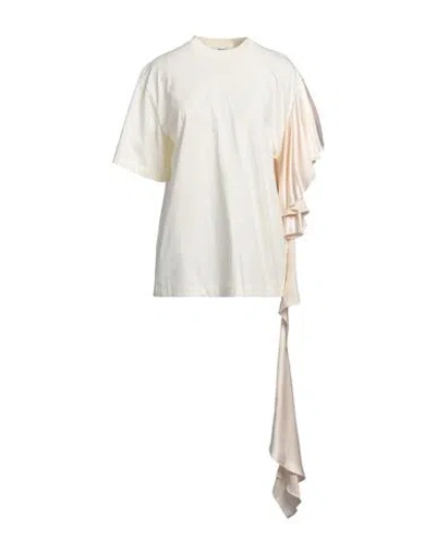 Msgm Woman T-shirt Cream Size L Cotton, Viscose In White