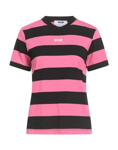 Msgm Woman T-shirt Fuchsia Size L Cotton