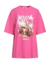 Msgm Woman T-shirt Fuchsia Size L Cotton In Pink