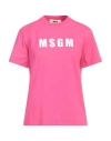 Msgm Woman T-shirt Fuchsia Size S Cotton In Pink