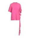 Msgm Woman T-shirt Fuchsia Size L Cotton, Viscose In Pink