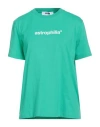 Msgm Woman T-shirt Green Size L Cotton In Green