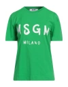 Msgm Woman T-shirt Green Size L Cotton In Green