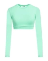 Msgm Woman T-shirt Green Size L Polyamide, Elastane In Green