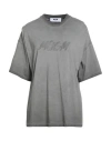 Msgm Woman T-shirt Grey Size M Cotton