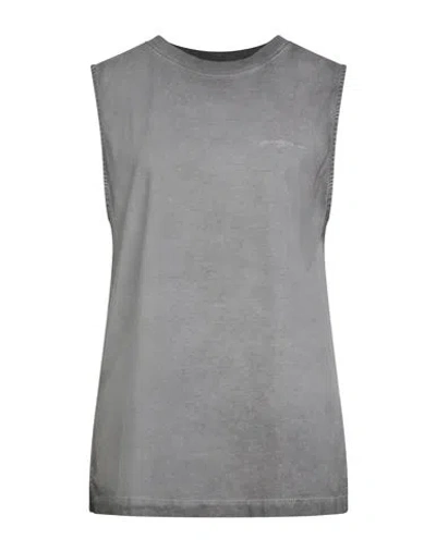 Msgm Woman T-shirt Grey Size M Cotton In Gray