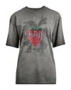 Msgm Woman T-shirt Grey Size Xl Cotton In Gray