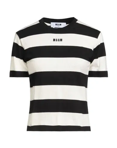 Msgm Woman T-shirt Ivory Size S Cotton