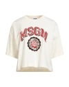 Msgm Woman T-shirt Ivory Size S Cotton In Neutral