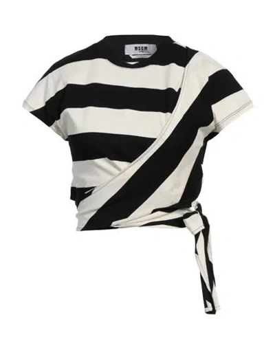 Msgm Woman T-shirt Ivory Size Xs Cotton In White