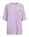 Msgm Woman T-shirt Lilac Size Xs Organic Cotton In Purple