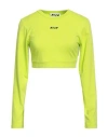 Msgm Woman T-shirt Lime Green Size M Polyamide, Elastane