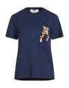 Msgm Woman T-shirt Navy Size S Cotton In Blue