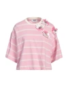 Msgm Woman T-shirt Pink Size L Cotton In Pink