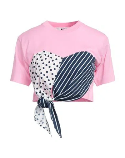 Msgm Woman T-shirt Pink Size M Cotton