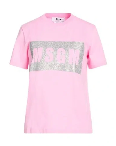 Msgm Woman T-shirt Pink Size Xs Cotton