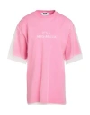 Msgm Woman T-shirt Pink Size S Cotton, Polyamide In Pink