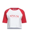 Msgm Woman T-shirt Red Size L Cotton