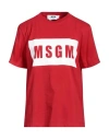 Msgm Woman T-shirt Red Size L Cotton