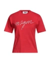 Msgm Woman T-shirt Red Size M Cotton