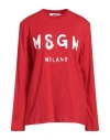 Msgm Woman T-shirt Red Size M Cotton