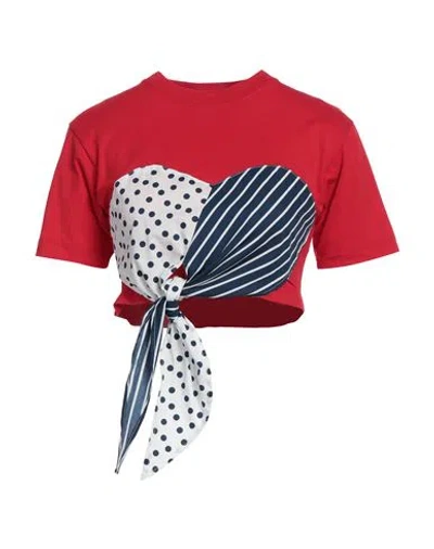 Msgm Woman T-shirt Red Size Xs Cotton
