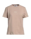 Msgm Woman T-shirt Sand Size M Cotton In Beige