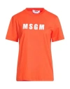 Msgm Woman T-shirt Tomato Red Size L Cotton