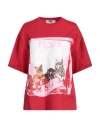 Msgm Woman T-shirt Tomato Red Size Xs Cotton In Red