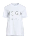 Msgm Woman T-shirt White Size L Cotton In White
