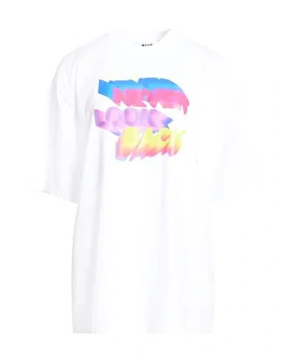 Msgm Woman T-shirt White Size L Cotton