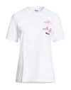 Msgm Woman T-shirt White Size L Cotton In Multi
