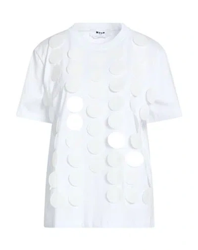 Msgm Woman T-shirt White Size L Cotton